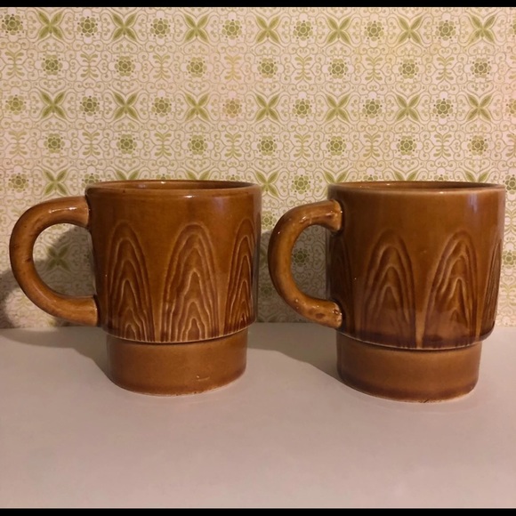 Vintage Dining Vintage Japan Coffee Mugs Wood Faux Finish Poshmark